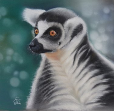 Painting titled "j'hallucine !!! #Ar…" by Christine Mergnat, Original Artwork, Pastel