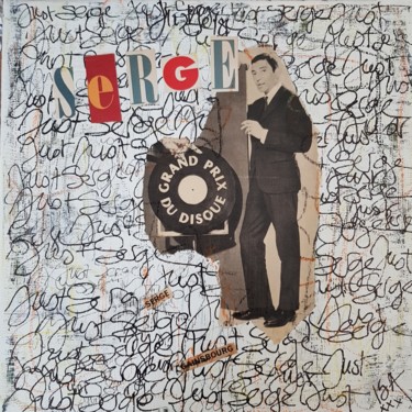 Collages titled ""Just Serge "" by Isabelle Blondel, Original Artwork, Collages