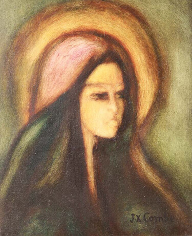 绘画 标题为“"Maria"” 由Jean Xavier Combe, 原创艺术品, 油 安装在木质担架架上