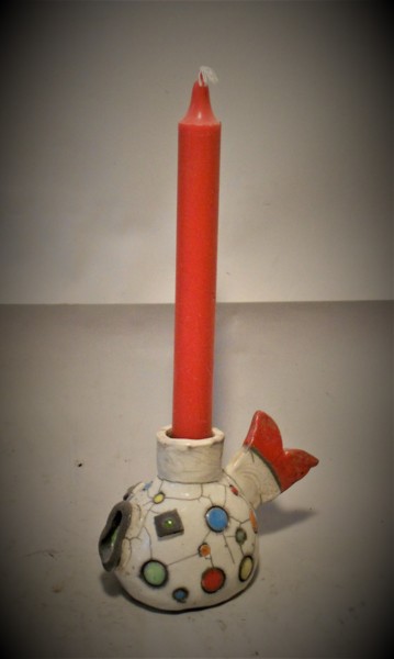 Design intitulée "bougeoir poisson" par Armelle Colombier, Œuvre d'art originale