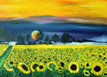 绘画 标题为“Yellow sunny flower…” 由Nataliia Zablotskaya, 原创艺术品, 油