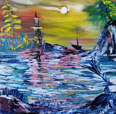 Peinture intitulée "Le passage" par Pascal Jung, Œuvre d'art originale, Huile