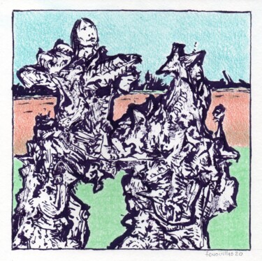 Drawing titled "Rivière natale. #ar…" by Jean-Bernard Fenouillas, Original Artwork, Ink