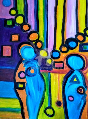 Painting titled "Les notes" by Tomy, Original Artwork, Oil