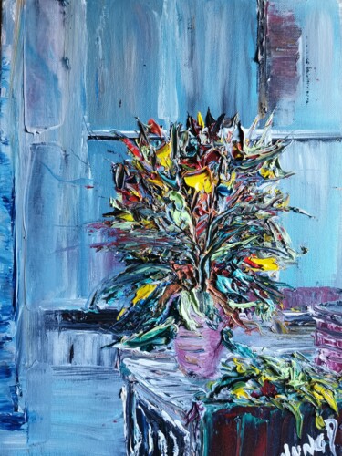 Peinture intitulée "Le vieux vase" par Pascal Jung, Œuvre d'art originale, Huile