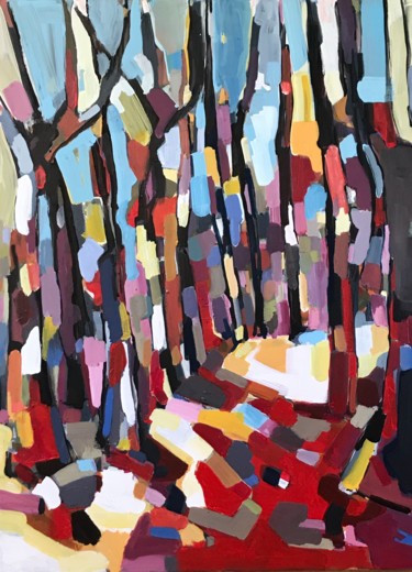 Malerei mit dem Titel "Forêt 10" von Jean-François Groisy, Original-Kunstwerk, Acryl Auf Keilrahmen aus Holz montiert