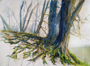 「Vieil arbre de Marly」というタイトルの絵画 Arnaud Martin Artiste Peintreによって, オリジナルのアートワーク, 水彩画