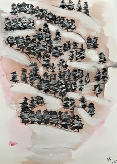 "The first snow." başlıklı Tablo Marie Ruda tarafından, Orijinal sanat, Suluboya