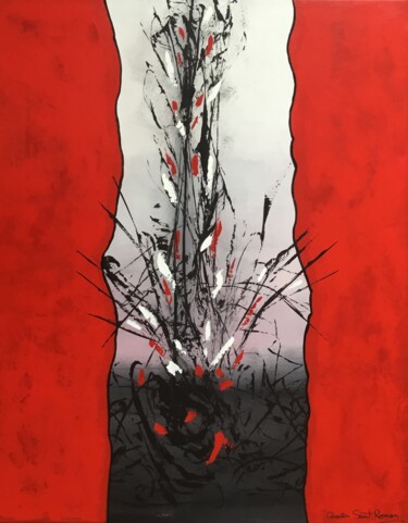 Figures Singulières 4 Painting titled "Figures Singulières…" by Quentin Saint Roman, Original Artwork, Acrylic Mounted on Wood Stretcher frame