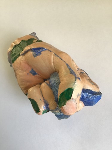 Scultura intitolato "“Left Hand Positive”" da Pio30, Opera d'arte originale, Gesso