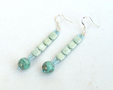 Design titled "Minty blue earrings" by Irena Zelickman, Original Artwork, Jewelry
