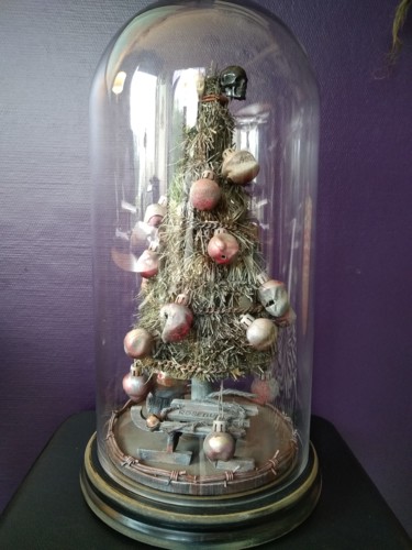 Sculpture intitulée "Nuclear X-mas tree" par Igor Gadreaud (Gad the Brand), Œuvre d'art originale, Bois