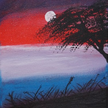 Peinture intitulée "Savanne" par Adrien C., Œuvre d'art originale, Acrylique