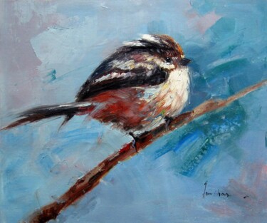Peinture intitulée "Sparrow #504" par James Shang, Œuvre d'art originale, Huile Monté sur Châssis en bois