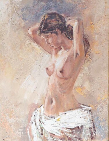 Nude woman Maria, oil print painting on canvas 绘画 标题为“Nude woman Maria, o…” 由Filip Petrovic, 原创艺术品, 油