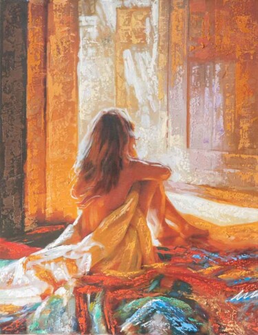 Nude woman Lucia, oil print painting on canvas 绘画 标题为“Nude woman Lucia, o…” 由Filip Petrovic, 原创艺术品, 油