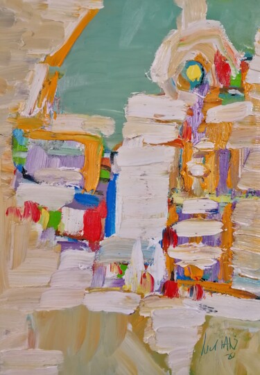 Pittura intitolato "Astratto cv19" da Peppeluciani, Opera d'arte originale, Olio
