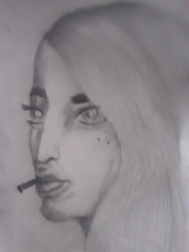 제목이 "Céline"인 그림 Minnie House로, 원작, 연필