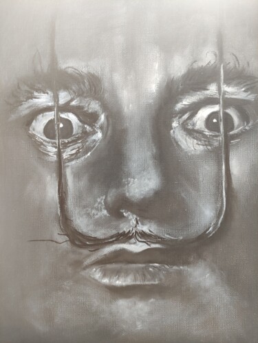Peinture intitulée "Dali in the dark" par Patricia Rospert, Œuvre d'art originale, Huile