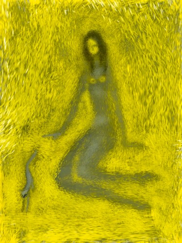 Digital Arts titled "girl /cat" by Simon Taylor, Original Artwork, Digital Painting