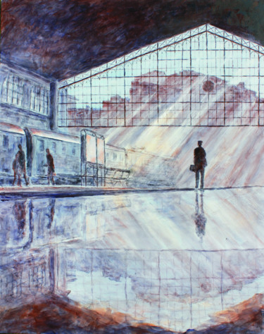 Peinture intitulée "Le Passager" par Michel Adam, Œuvre d'art originale, Acrylique