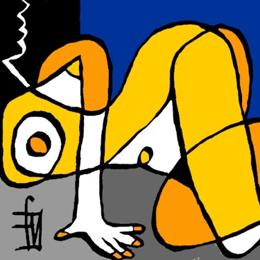 Arts numériques intitulée "NU NUIT" par Franck Vidal, Œuvre d'art originale, Peinture numérique
