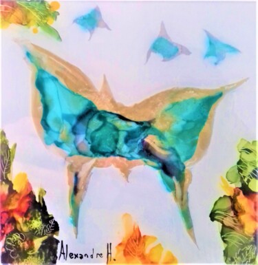Peinture intitulée "Naissance des papil…" par Alexandre H., Œuvre d'art originale, Acrylique