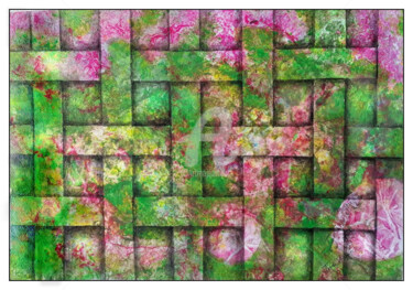 Painting titled "Jardin inaccessible" by Tina Verpoorten, Original Artwork, Acrylic