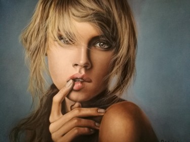 Painting titled "indecisa" by Roberto Orlandi, Original Artwork, Oil