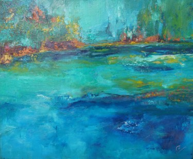 PROMENADE ROMANTIQUE Peinture intitulée "PROMENADE ROMANTIQUE" par Corinne Foucouin, Œuvre d'art originale, Huile Monté sur Châssis en bois