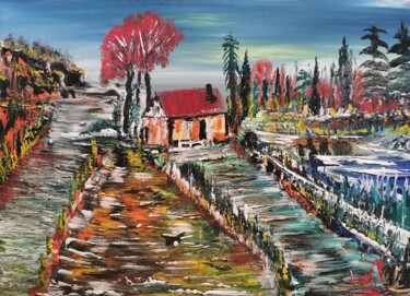 Peinture intitulée "Le Chemin des Calan…" par Pascal Jung, Œuvre d'art originale, Huile