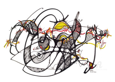 Dibujo titulada "La colère" por Goodÿ, Obra de arte original, Rotulador