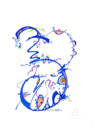 Dibujo titulada "Merci" por Goodÿ, Obra de arte original, Rotulador