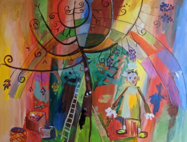 Peinture intitulée "grape harvest" par Armen Ghazayran (Nem), Œuvre d'art originale, Acrylique