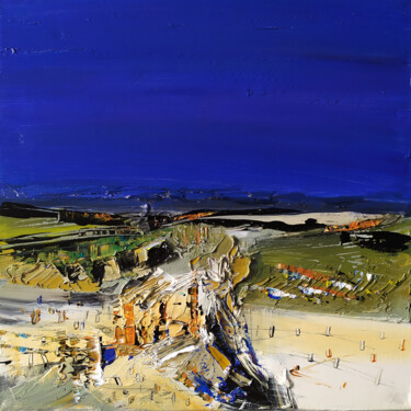 Painting titled "Sables d'Or les Pins" by Muriel Cayet, Original Artwork, Acrylic Mounted on Wood Stretcher frame