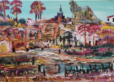 Peinture intitulée "Le chemin de la vie…" par Pascal Jung, Œuvre d'art originale, Huile