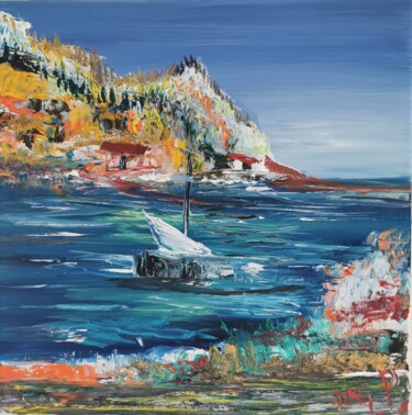 Peinture intitulée "Les Calanques" par Pascal Jung, Œuvre d'art originale, Huile