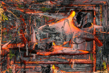 Digital Arts titled "Lave en fusion" by Dominus, Original Artwork, Digital Painting