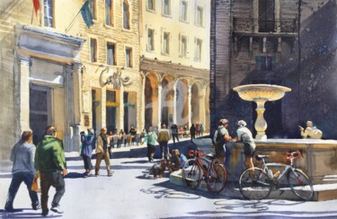 Meeting place Painting titled "Meeting place" by Samira Yanushkova, Original Artwork, Watercolor