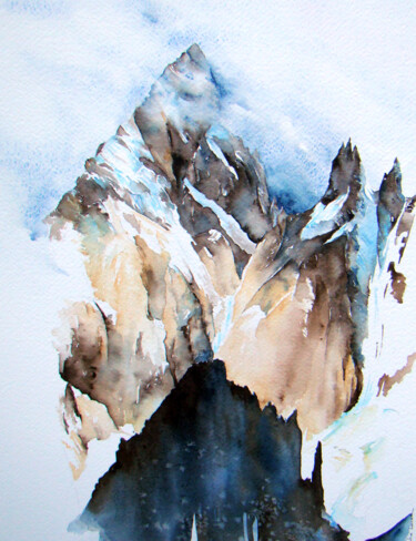 Painting titled "Aiguille Noire de P…" by Sophie Liétar, Original Artwork, Watercolor