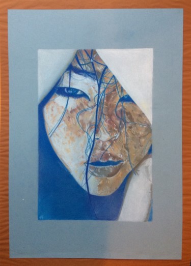 Desenho intitulada "jeune asiatique" por Olivier Bouvard, Obras de arte originais, Pastel