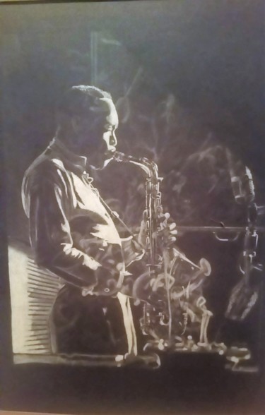 Desenho intitulada "Sonny Stitt" por Olivier Bouvard, Obras de arte originais, Pastel