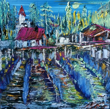 Peinture intitulée "Au milieu du bois" par Pascal Jung, Œuvre d'art originale, Huile