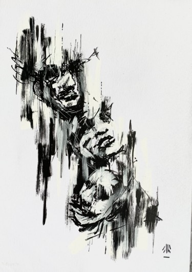 Dessin intitulée "doodle 7" par Jérôme Royer, Œuvre d'art originale, Encre