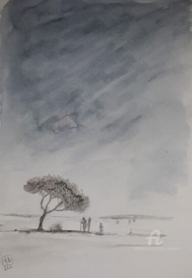 Dessin intitulée "PERDUS" par Alain Devienne, Œuvre d'art originale, Crayon