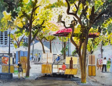 Painting titled "Saint-Jean de Luz,…" by Denise Latour, Original Artwork, Oil