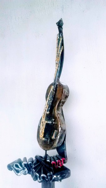 Sculpture intitulée "contrebasse" par Christian Canivenc, Œuvre d'art originale, Métaux