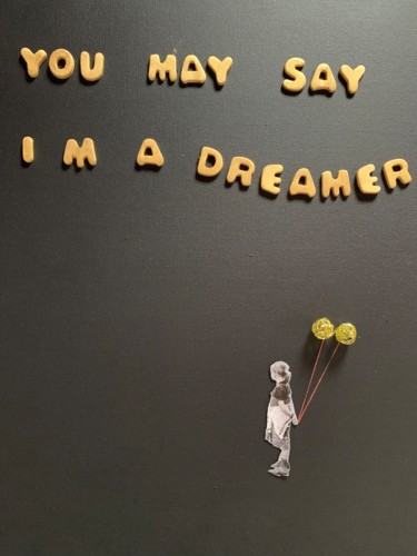 Collages intitulée "I’m a dreamer" par Wilcox, Œuvre d'art originale, Collages Monté sur Châssis en bois