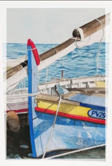 Peinture intitulée "Liberté à Collioure" par Françoise Perrotton, Œuvre d'art originale, Aquarelle