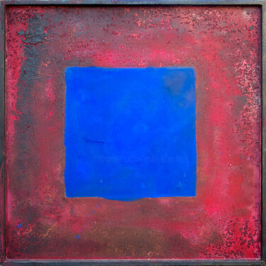 Peinture intitulée "Blue square" par Mike Chanfreut (Mikee), Œuvre d'art originale, Pigments